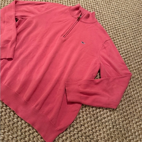 Vineyard Vines by Shep and Ian coral pink men’s half zip pullover size large - Picture 3 of 8